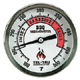 Barbecue Thermometer, 3 inch aluminum dial BQ300, 4 inch stem, RED zones