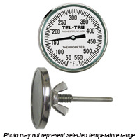Barbecue Pit Thermometer BQ225, 2 inch dial and 2-1/2 inch stem