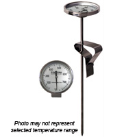 High Temp/Spot Checking Thermometer LT225R, 2 inch dial, 12 inch stem, glass