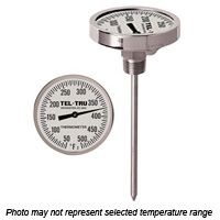 Barbecue Thermometer, 3 inch aluminum dial UT300, 4 inch stem, 50/550 degrees F