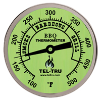 Barbecue Thermometer, Glow Dial BQ300, 3 inch dial with 4 inch stem
