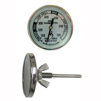 Barbecue Grill Thermometer BQ100, 1-3/4 inch dial and 2.13 inch stem