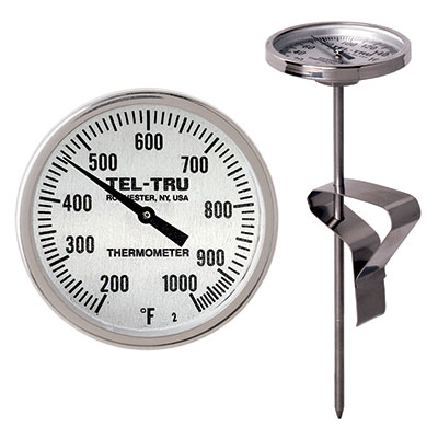 Tel-Tru - BIG Green Egg, Primo, Komodo, Grill Dome, or other Kamado-style  Replacement Thermometer LT225R, 5 inch stem, 200/1000 degrees F