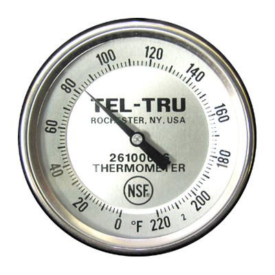 Tel-Tru BQ500R Calibratable Grill Thermometer - 2.5