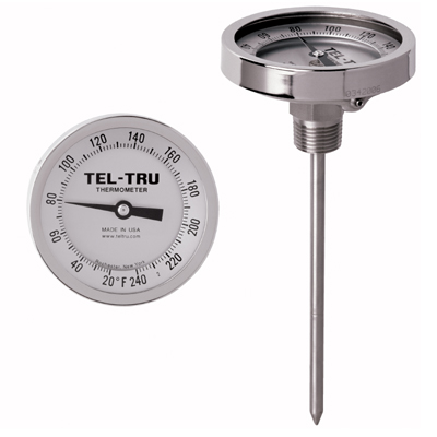 Tel-Tru GT500R Thermometer 0/250fc NPT 1/2 Stem 6 for sale online 