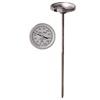 General Testing Thermometer GT100R, 1-3/4 inch dial and 8 inch stem, glass lens