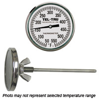 Barbecue Grill Thermometer BQ225, 2 inch dial and 4 inch stem