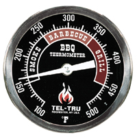 Barbecue Thermometer, Black Dial BQ300, 3 inch dial and 2-1/2 inch stem