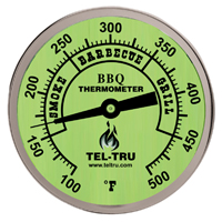 Barbecue Thermometer, Glow Dial BQ300, 3 inch dial with 2-1/2 inch stem